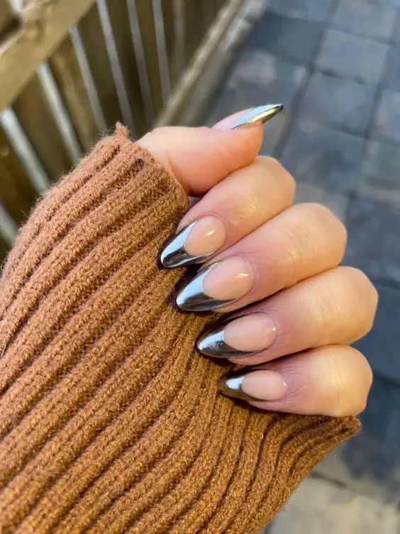 unhas francesinhas cromadas 11