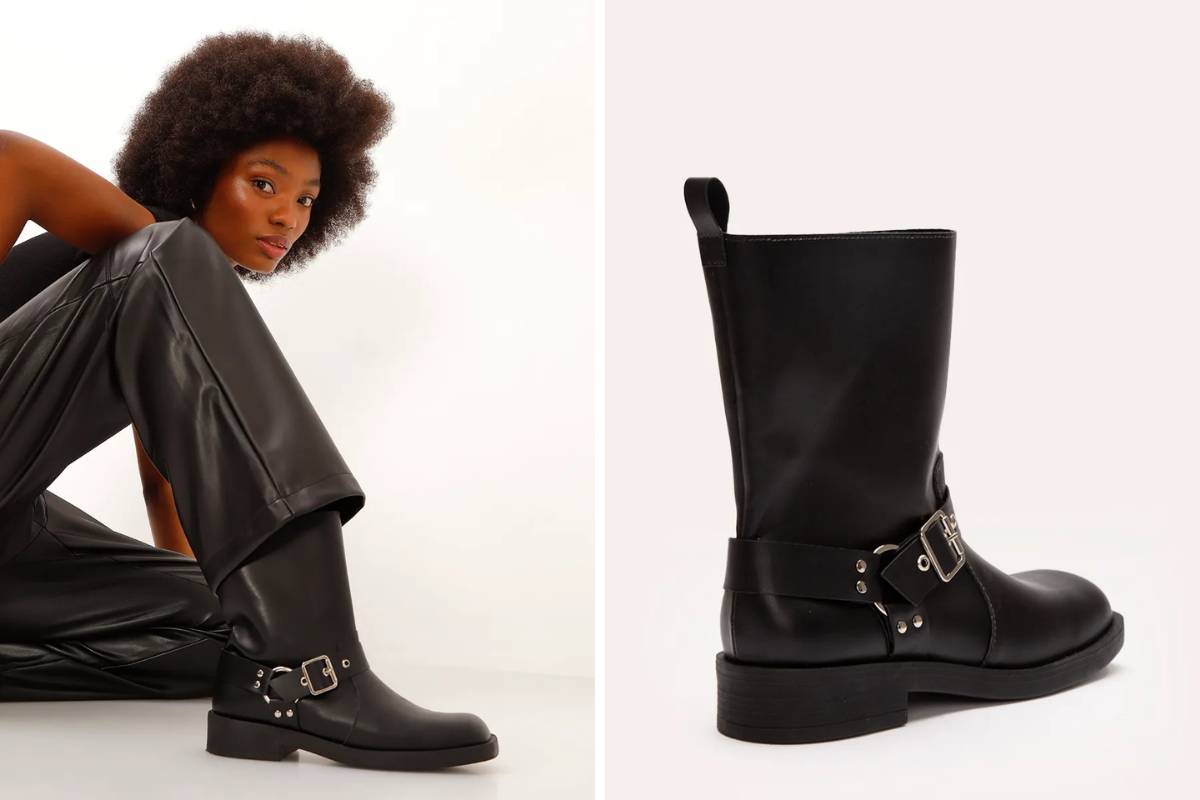 bota biker preto