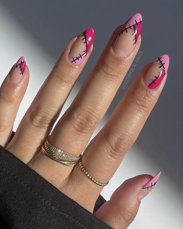 unhas simples com remendos festa junina