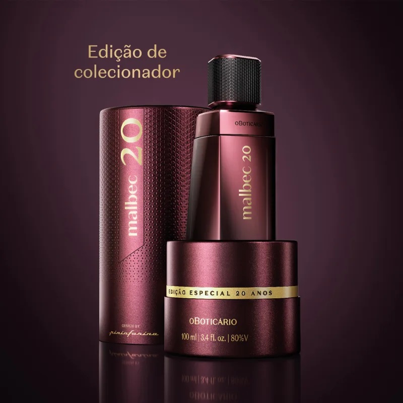embalagem e frasco do perfume malbec 20